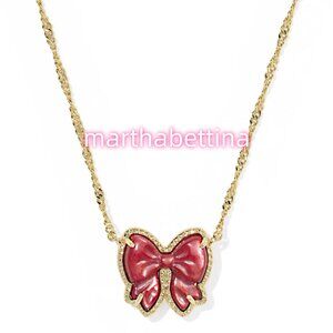 Haley Bow Gold Short Pendant Necklace